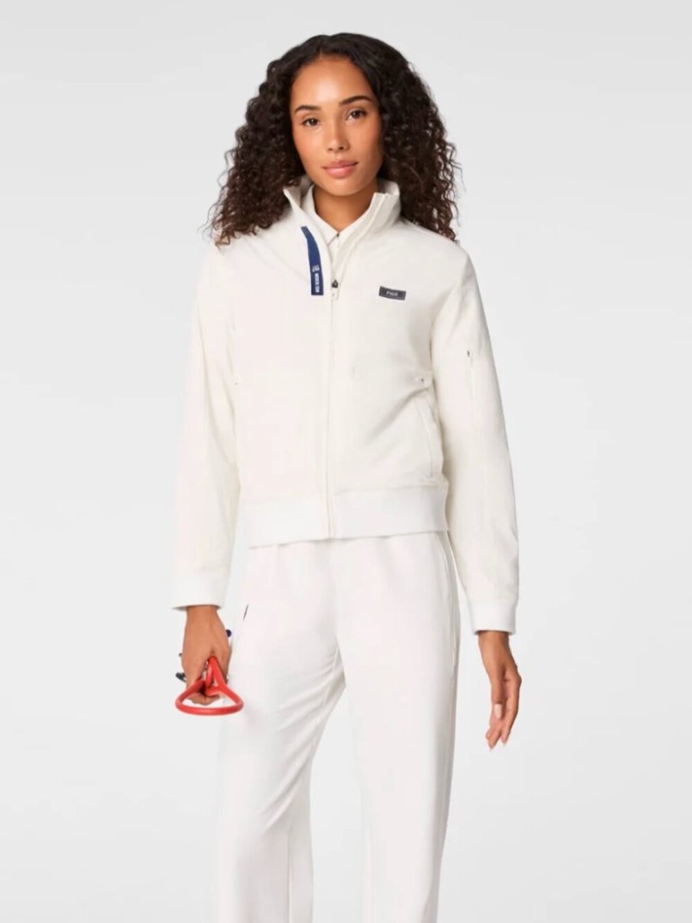 FIGS x Team USA Limited Edition Off-White Float Bomber Jacket